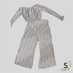 Billabong Matching Striped Crop and Capri Pants